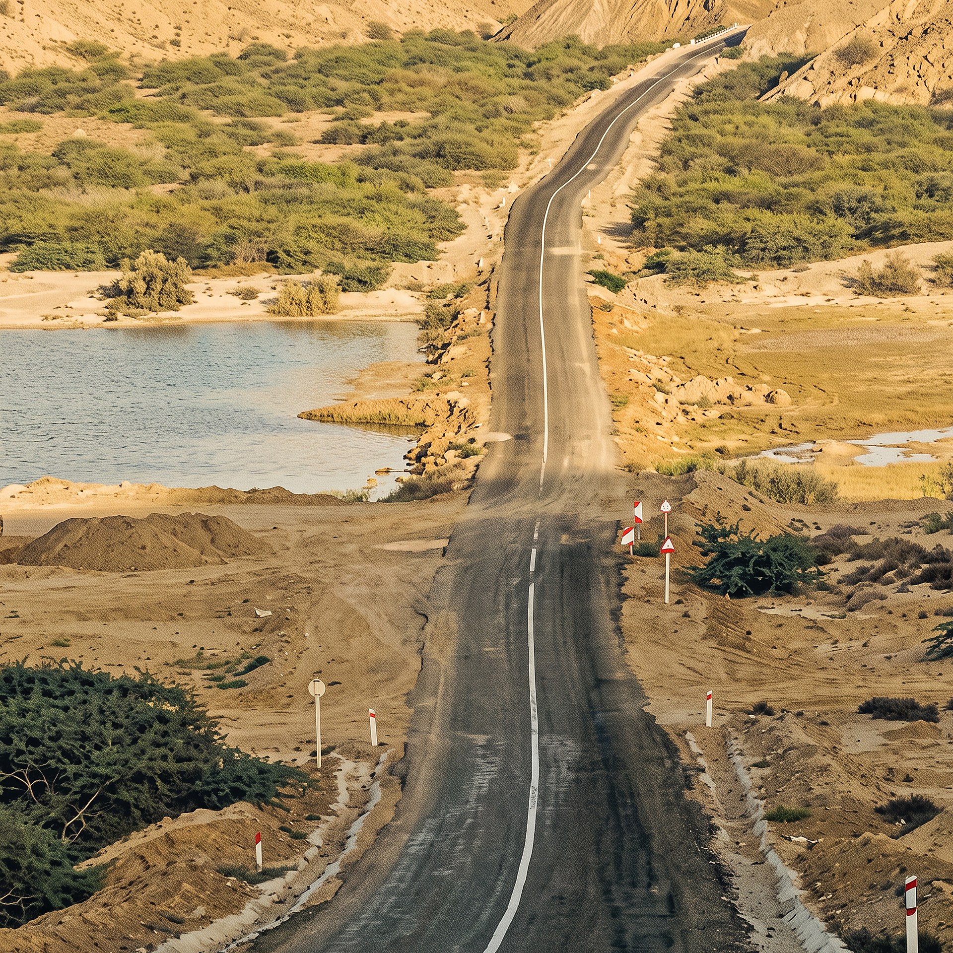 Coastal desert road extension running between Turbat and Pasni